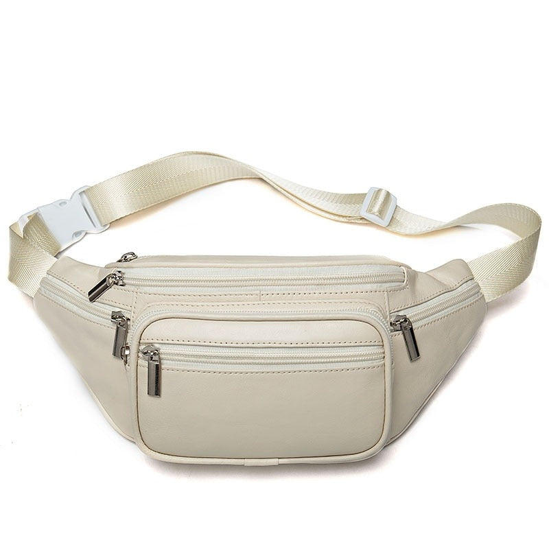 Ceinture Sacoche Banane Cuir Noir Urbaine