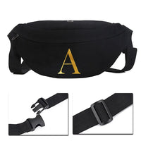 Sac Banane Noir Élégant Lettre M Unisexe - modèle A - Banane Avenue ™