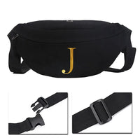 Sac Banane Noir Élégant Lettre M Unisexe - modèle J - Banane Avenue ™