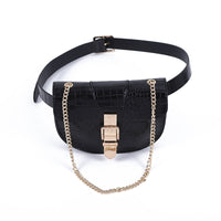Sac Banane Élégant Cuir Noir Chaîne Dorée - Banane Avenue ™