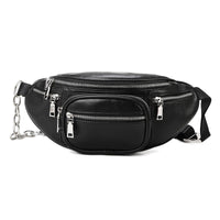 Sac Banane Urbain Noir Multi-Poches Ajustable