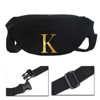 Sac Banane Noir Élégant Lettre M Unisexe - modèle K - Banane Avenue ™