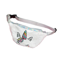 Sac Banane Enfant Licorne Paillettes Rose - modèle Blanc - Banane Avenue ™