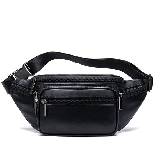 Ceinture Sacoche Banane Cuir Noir Urbaine