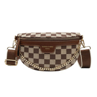 Ceinture Tendance Damier Brun Chic