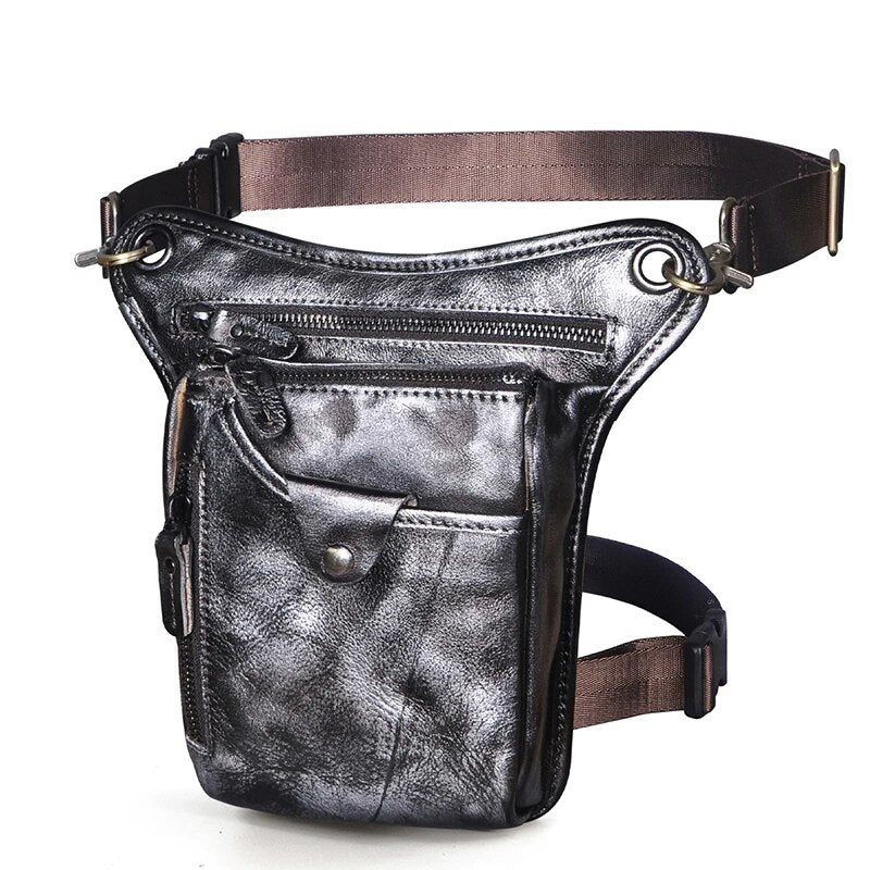 Ceinture Sacoche Banane Cuir Noir Urbaine