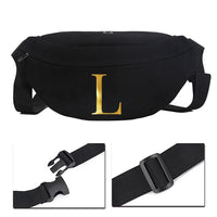 Sac Banane Noir Élégant Lettre M Unisexe - modèle L - Banane Avenue ™