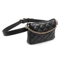 Sacoche Banane Élégance Matelassée Noire - modèle black - Banane Avenue ™