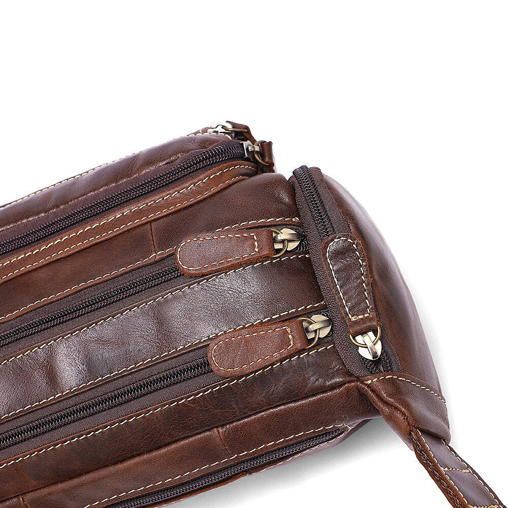 Sac Banane Élégant Cuir Marron Effet Croco