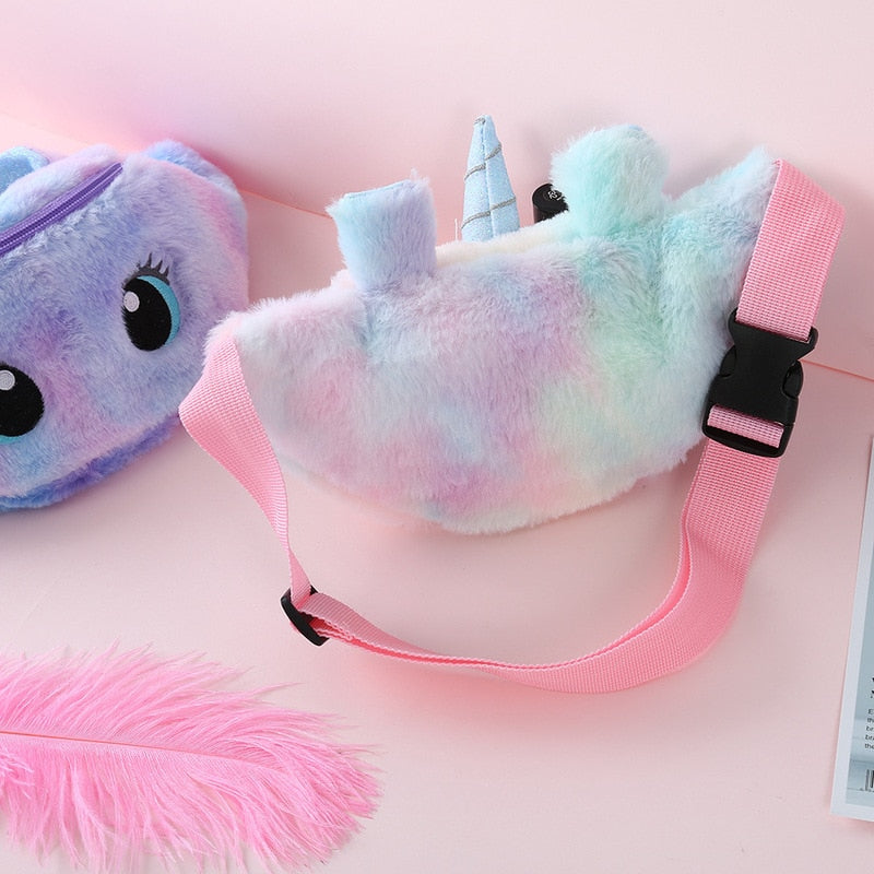 Sac Banane Enfant Licorne Peluche Rose