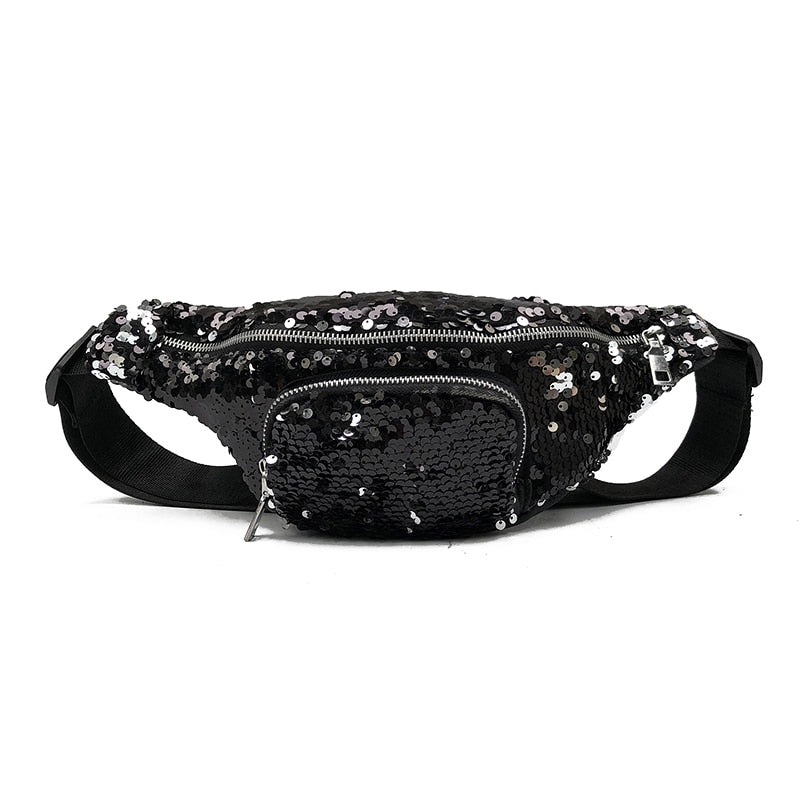 Sac Banane Noir Paillettes Tendance Urbaine