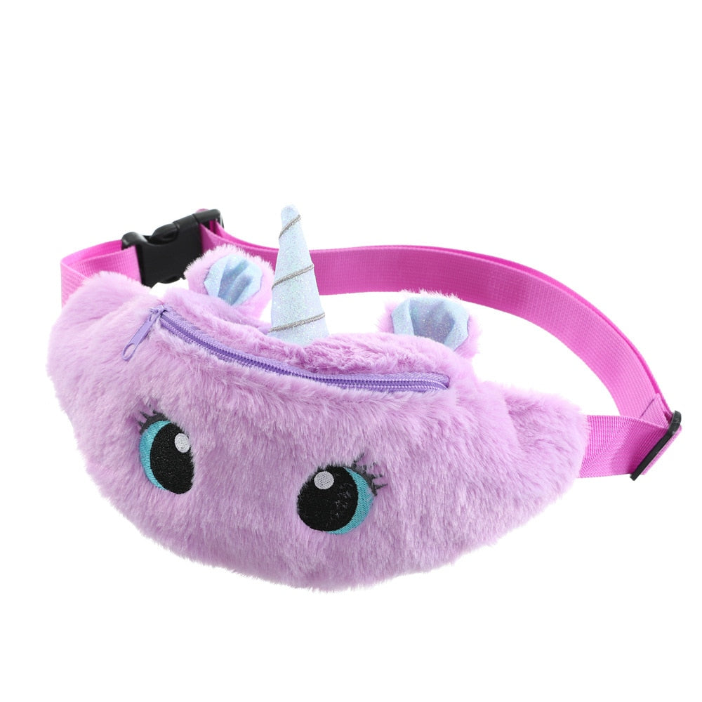 Sac Banane Enfant Licorne Peluche Rose