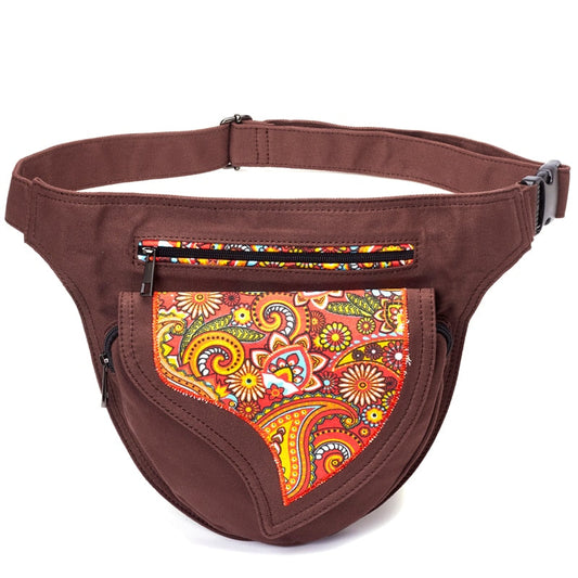 Sac Banane Bohème Chic Marron Festif