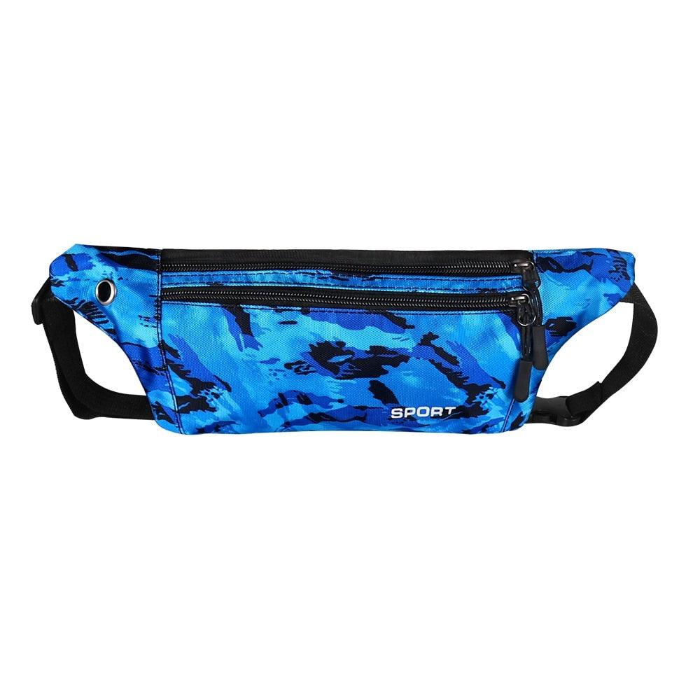 Sacoche Banane Sport Camouflage Bleue