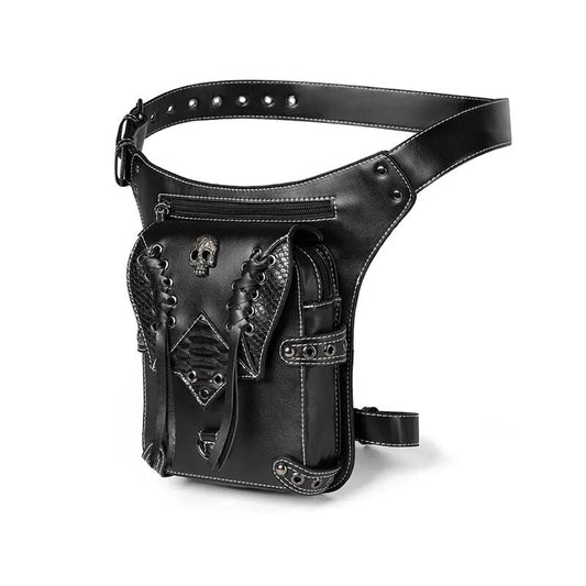Sac Banane Gothique Tête de Mort Cuir