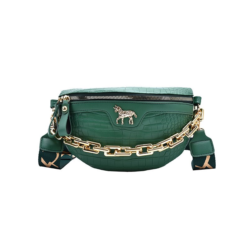 Ceinture Élégante Cuir Marron Chaîne Dorée