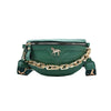 Ceinture Élégante Cuir Marron Chaîne Dorée