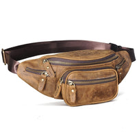 Ceinture Sacoche Banane Cuir Vintage Multipoche