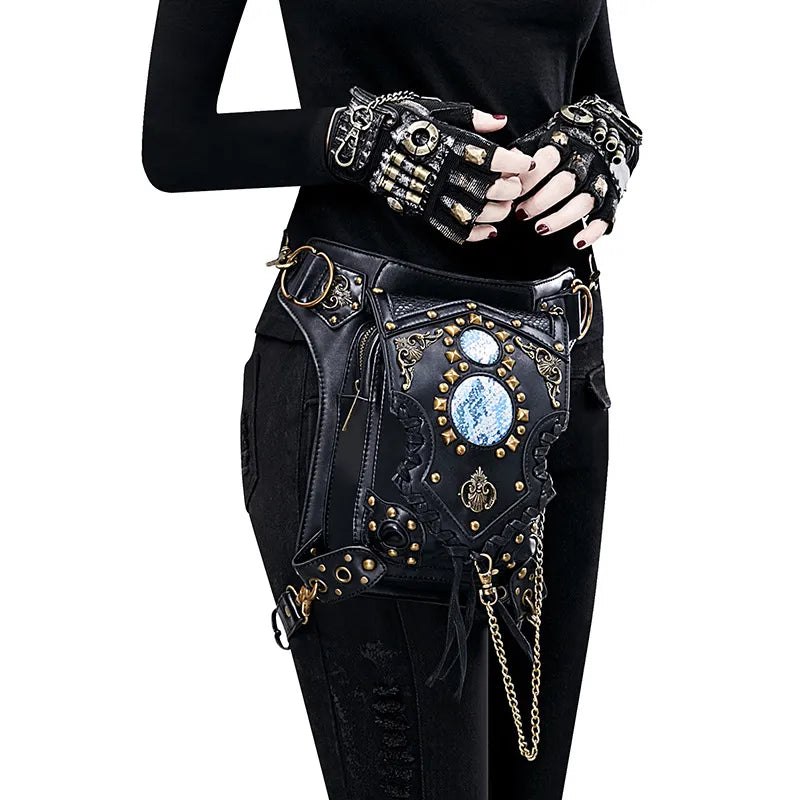 Sacoche Banane Steampunk Gothique Noire