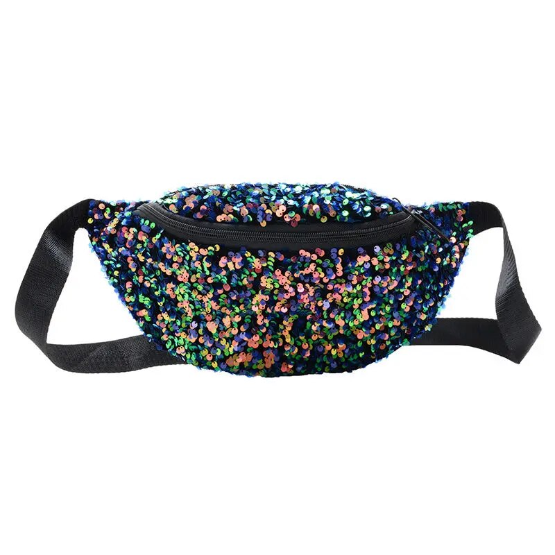 Sac Banane Paillettes Noires Mode Festive