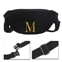 Sac Banane Noir Élégant Lettre M Unisexe - modèle M - Banane Avenue ™