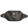Sac Banane Cuir Noir Tête de Mort Glam