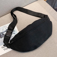 Sac Banane Noir Élégant Lettre M Unisexe - modèle Sans - Banane Avenue ™