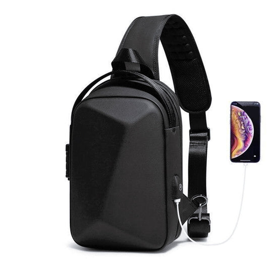 Sac Banane Urbain Noir Charge USB