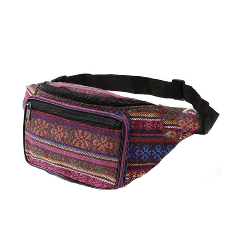 Sac Banane Urbain Motif Géométrique Noir Blanc