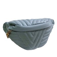 Sac Banane Élégance Matelassé Crème - modèle Bleu - Banane Avenue ™