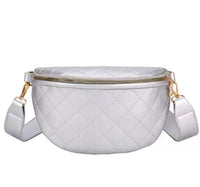 Sac Banane Élégant Rose Matelassé Chic - modèle Argent - Banane Avenue ™