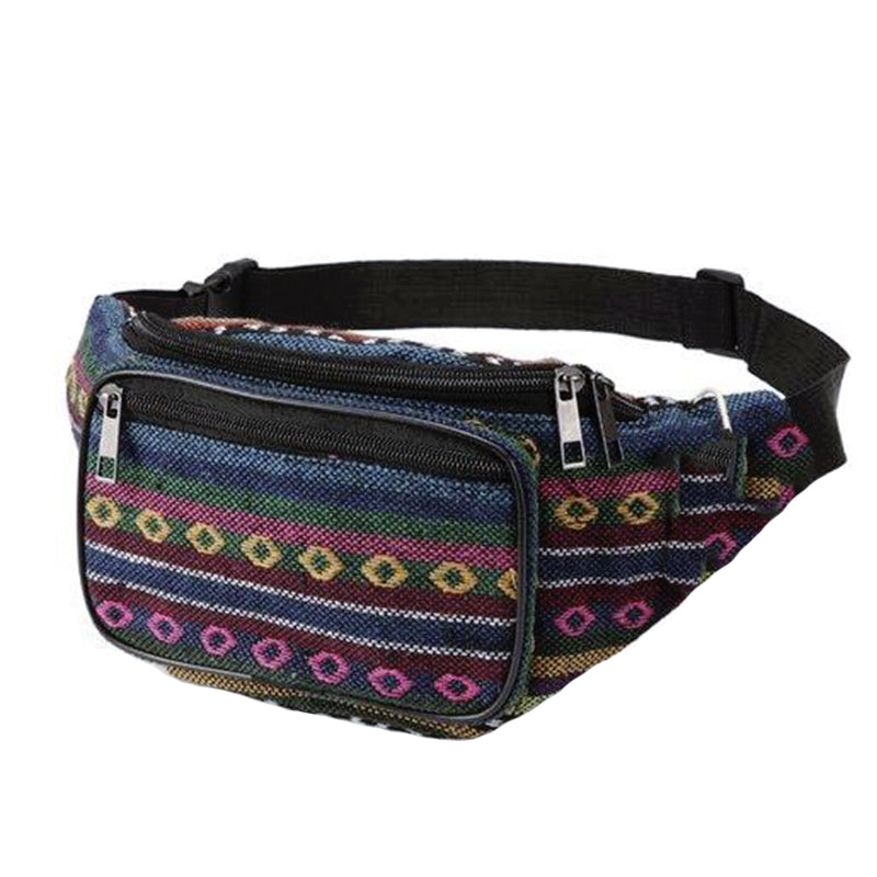 Sac Banane Urbain Motif Géométrique Noir Blanc