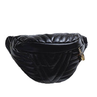 Sac Banane Élégance Matelassé Crème - modèle Noir - Banane Avenue ™
