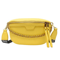 Sac Banane Élégant Blanc Chaîne Dorée - modèle Jaune - Banane Avenue ™