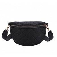 Sac Banane Élégant Rose Matelassé Chic - modèle Noir - Banane Avenue ™