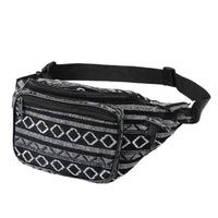 Sac Banane Urbain Motif Géométrique Noir Blanc - modèle Noir - Banane Avenue ™