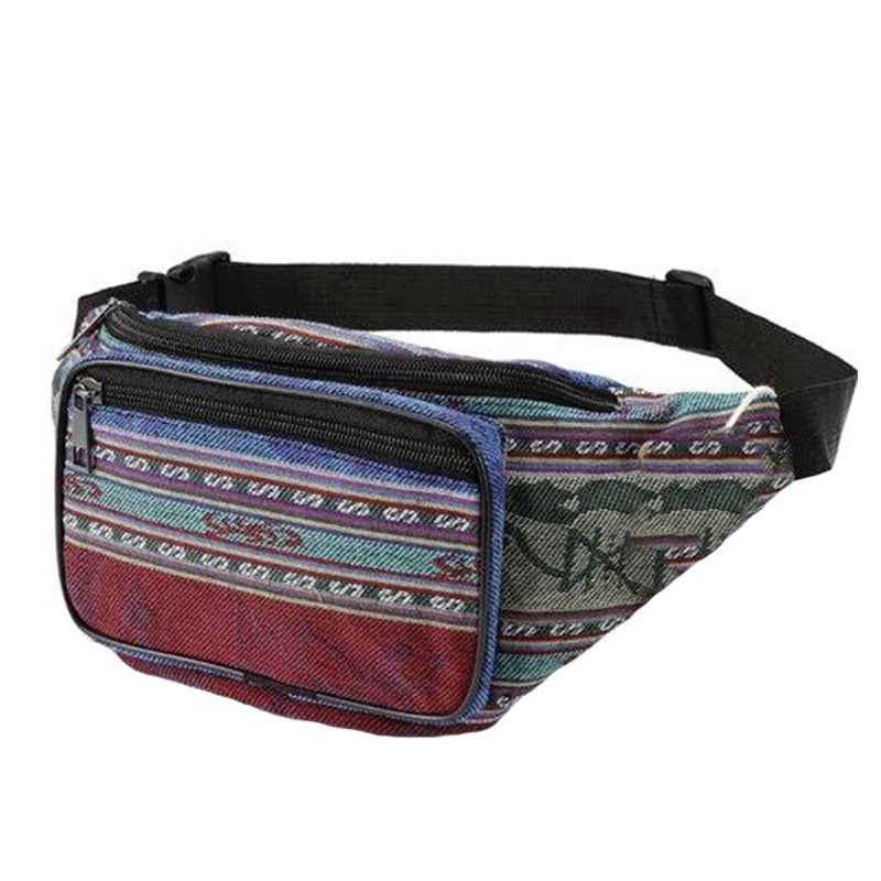 Sac Banane Urbain Motif Géométrique Noir Blanc