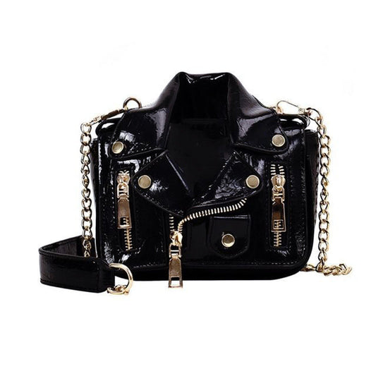 Sacoche Banane Vernie Noire Tendance