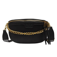 Sac Banane Élégant Blanc Chaîne Dorée - modèle Noir - Banane Avenue ™