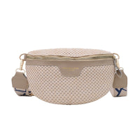 Sac Banane Tressé Élégant Unisexe Beige - modèle Blanc - Banane Avenue ™