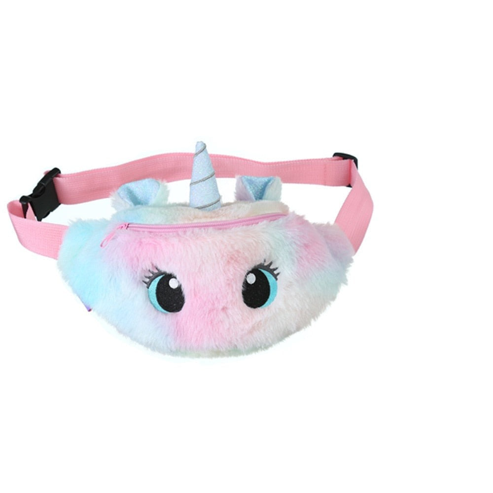 Sac Banane Enfant Licorne Peluche Rose