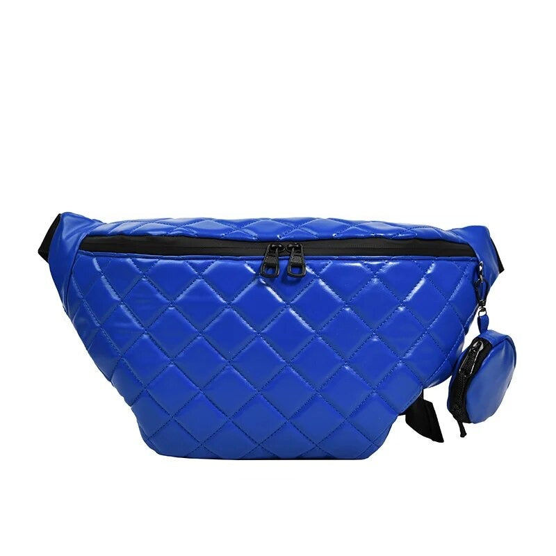 Sac Banane Bleu Matelassé Tendance Unisexe