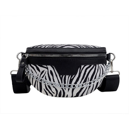 Sac Banane Zèbre Tendance Chaîne Métallique