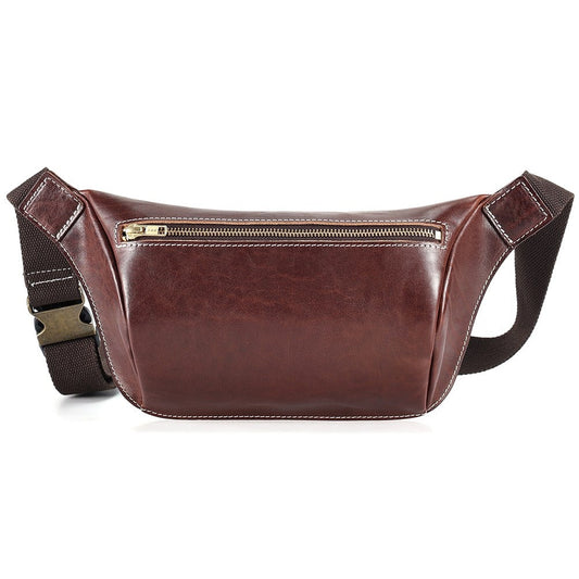 Sac Banane Cuir Marron Élégant Unisexe
