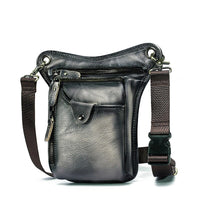 Sacoche Banane Cuir Noir Unisexe