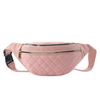 Ceinture Sacoche Rouge Matelassée Tendance - modèle Rose - 1 - Banane Avenue ™