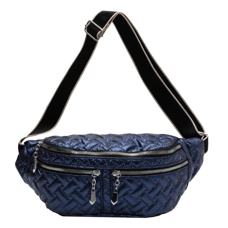 Sac Banane Matelassé Élégant Gris Urbain