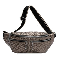 Sac Banane Matelassé Élégant Gris Urbain - modèle Champagne - Banane Avenue ™