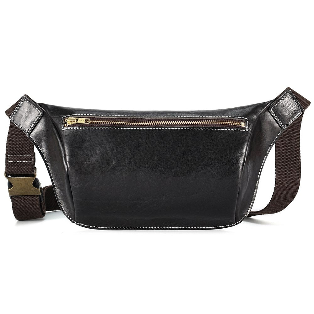 Sac Banane Cuir Marron Élégant Unisexe