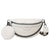 Sac Banane Élégant Cuir Bleu Floral - modèle Blanc - Banane Avenue ™